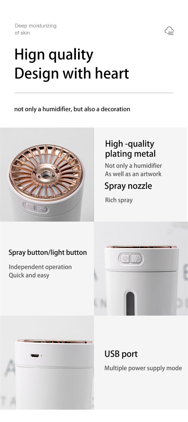 Anxiety Relief Car Humidifier With LED Lights
