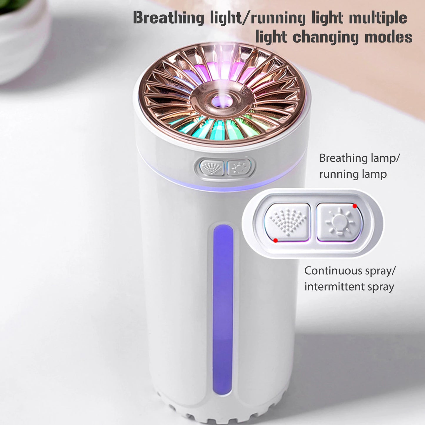 Anxiety Relief Car Humidifier With LED Lights